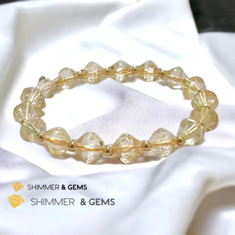 Citrine Bi-cone 8mm Bracelet with 14k Gold Filled (AAA Grade) Bracelets
