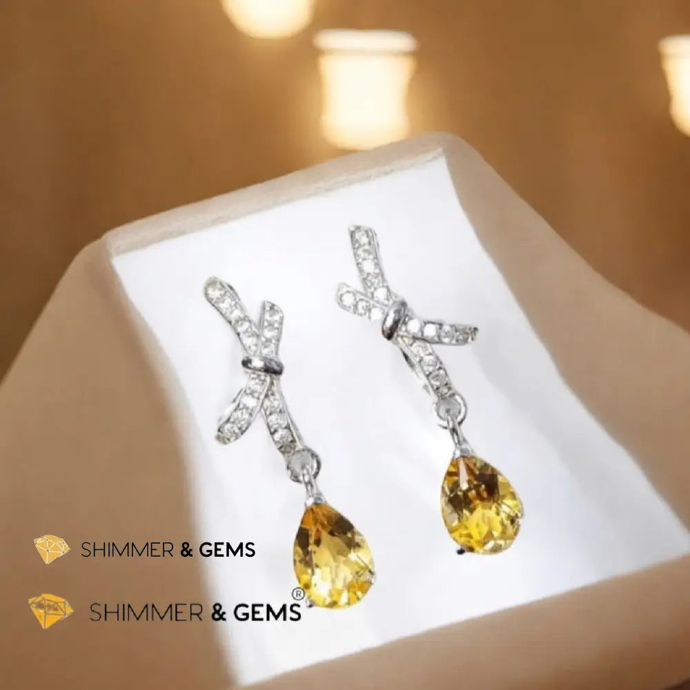 Citrine Dangle Earrings 925 Silver (AAA) 5x7mm 5x7 earrings Earrings