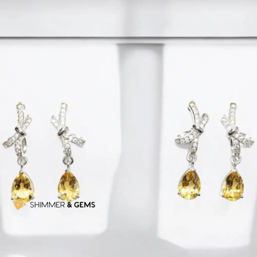 Citrine Dangle Earrings 925 Silver (AAA) 5x7mm 5x7 earrings Earrings