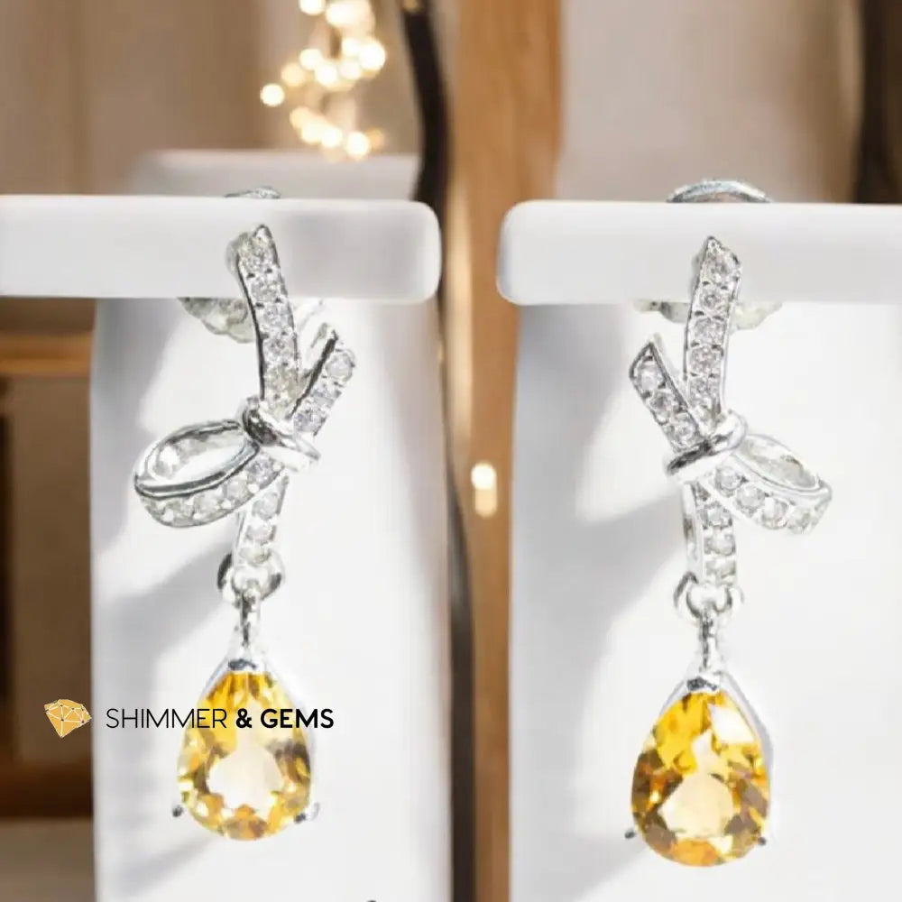 Citrine Dangle Earrings 925 Silver (AAA) 5x7mm 5x7 earrings Earrings