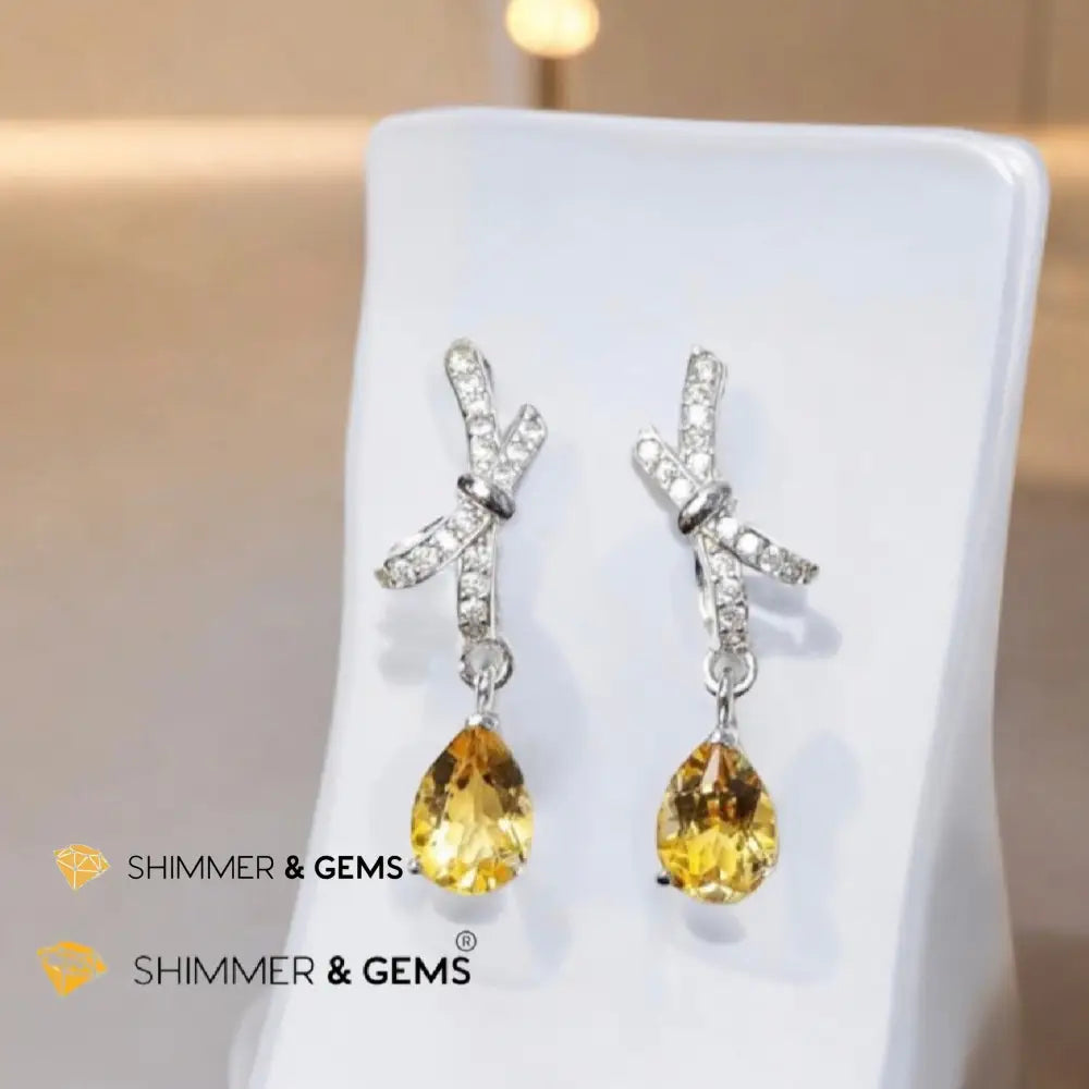 Citrine Dangle Earrings 925 Silver (AAA) 5x7mm 5x7 earrings Earrings