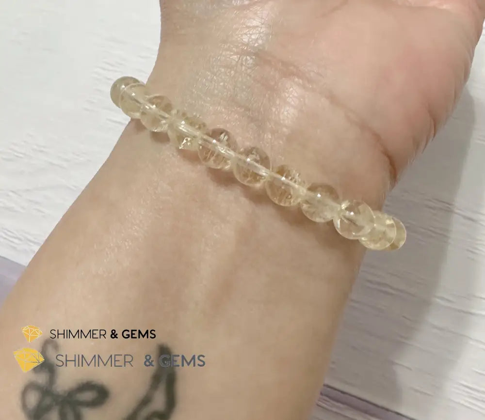 Citrine Money Bag Bracelet 6mm (24K Gold Filled Brass)