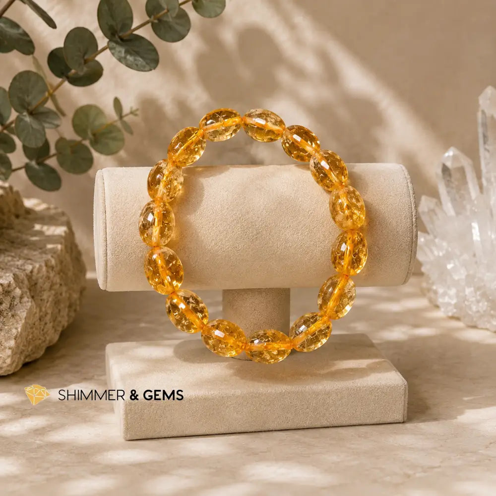Citrine Natural 10mm Oval Bracelet