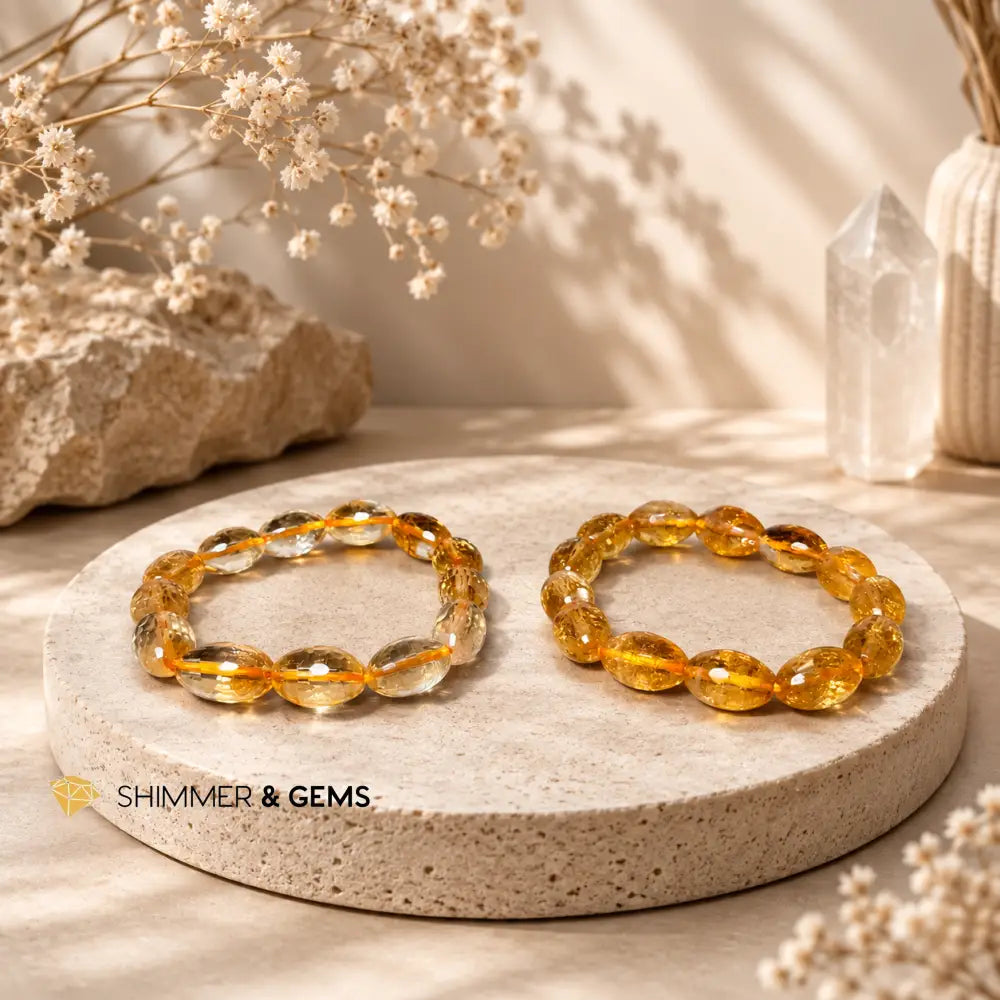 Citrine Natural 10mm Oval Bracelet