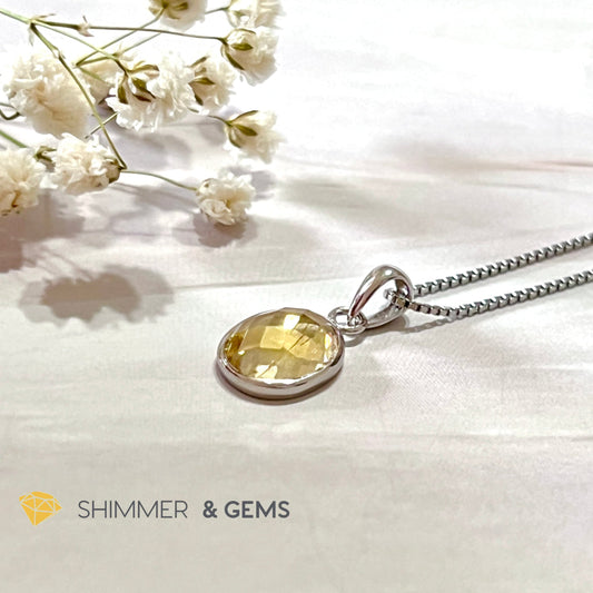 Citrine Oval 925 Silver Pendant