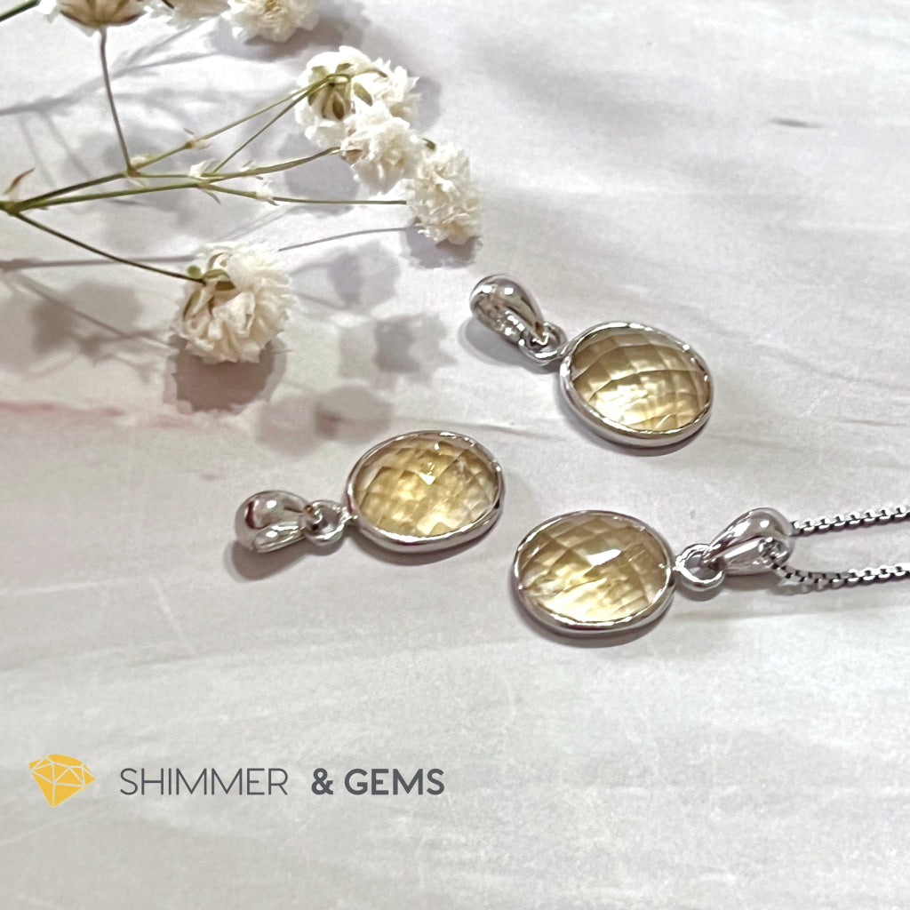 Citrine Oval 925 Silver Pendant