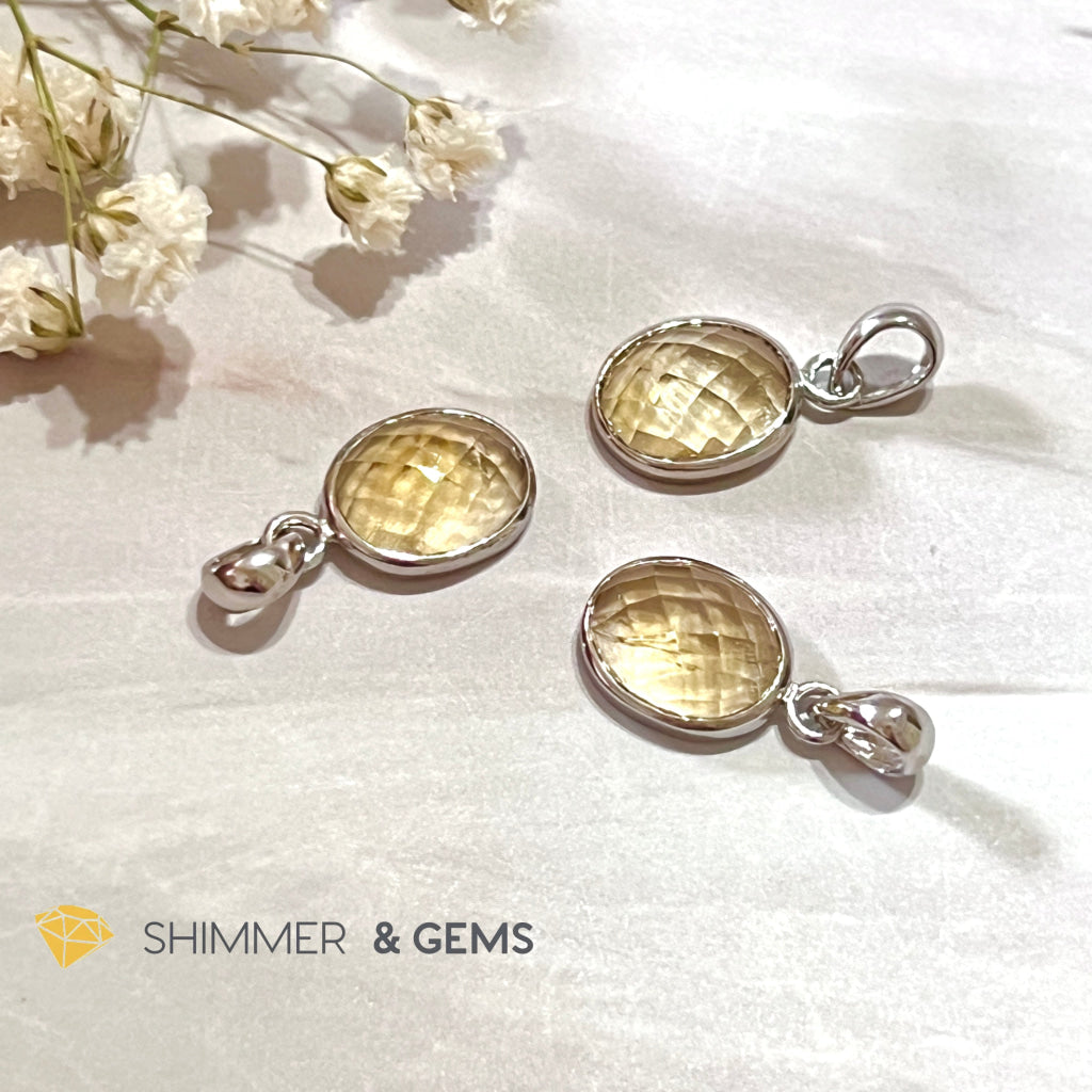 Citrine Oval 925 Silver Pendant