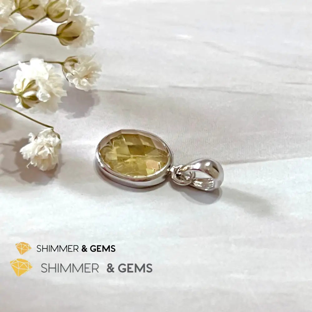 Citrine Oval 925 Silver Pendant