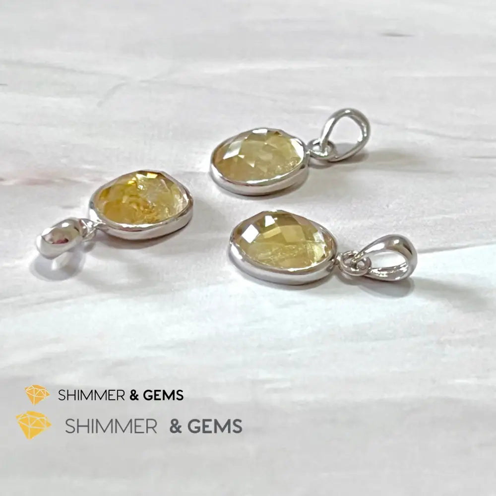 Citrine Oval 925 Silver Pendant