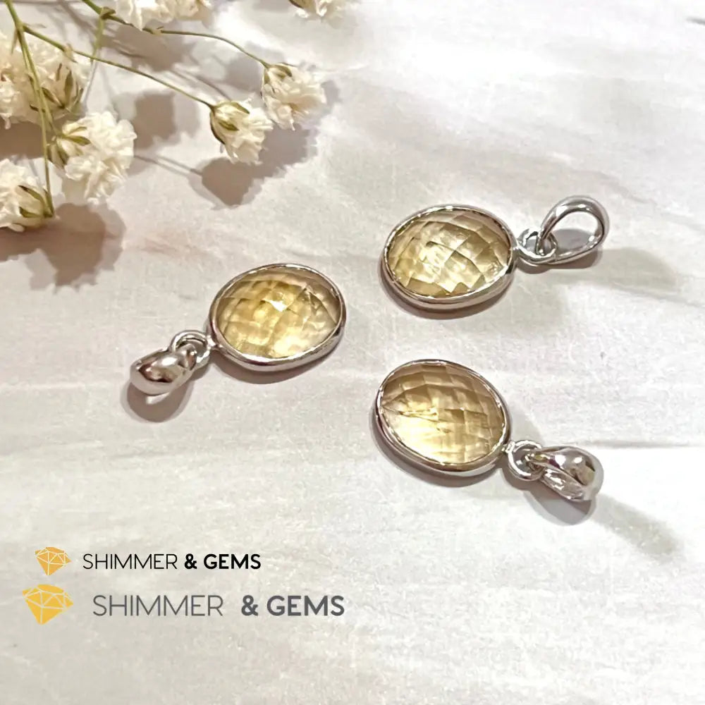 Citrine Oval 925 Silver Pendant