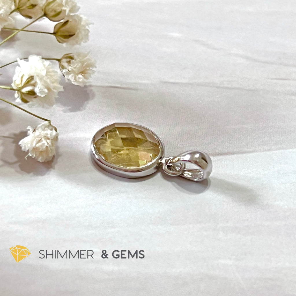 Citrine Oval 925 Silver Pendant