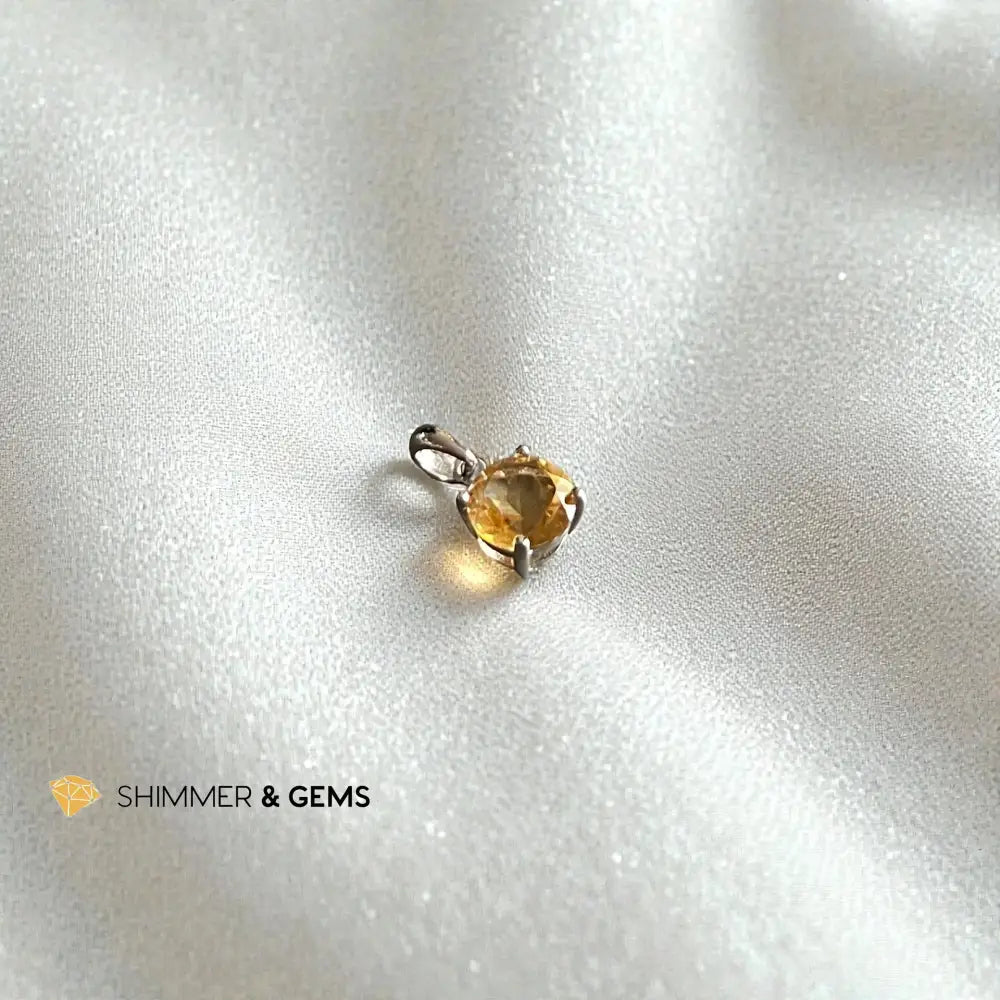 Citrine Round Pendant 7mm Charms & Pendants