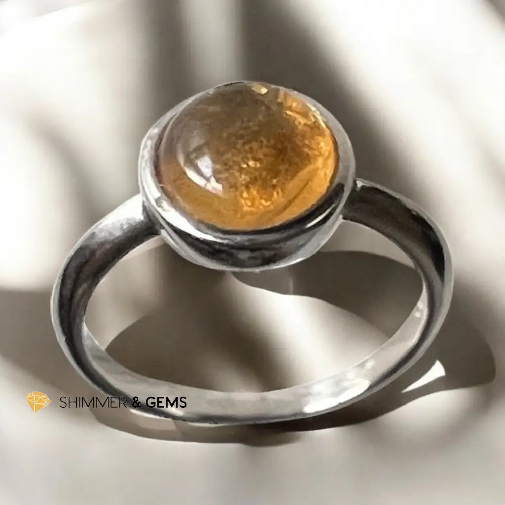 Citrine Round (8mm) 925 Silver Ring US 7 Rings