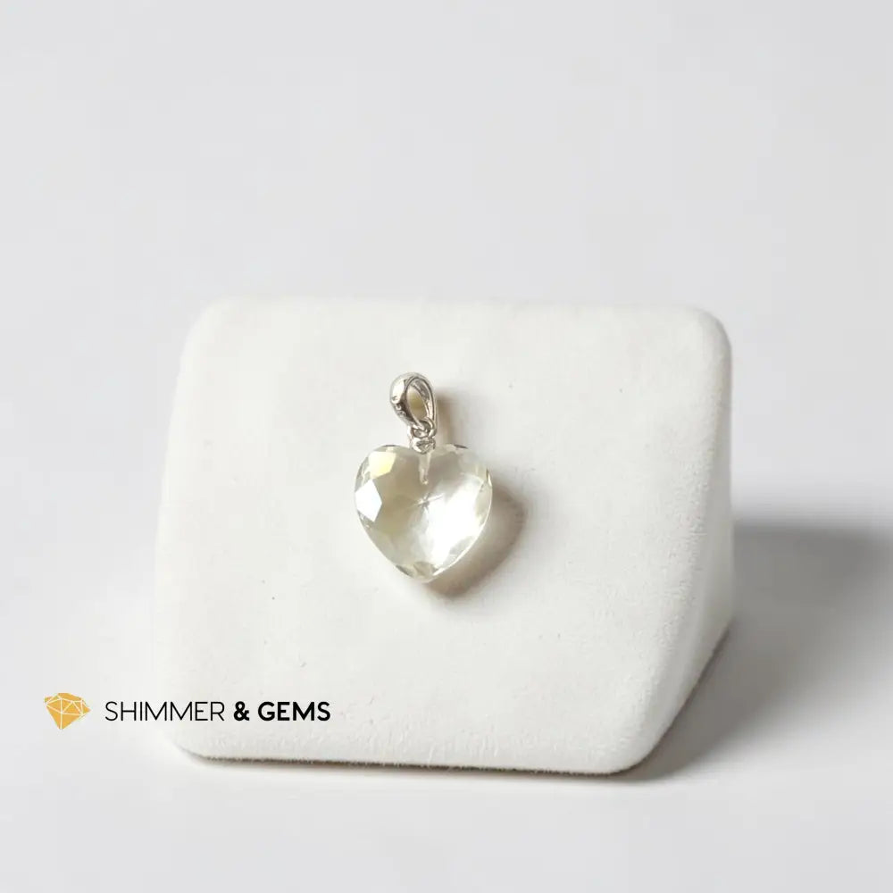 Clear Quartz 11mm Heart 925 Silver Pendant (Master Light) - 11mm Pendant