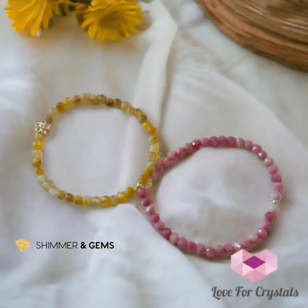 Clearing your Path Infinity Double Bracelet (Golden Tiger’s Eye & Rhodochrosite) 6.5” Bracelets