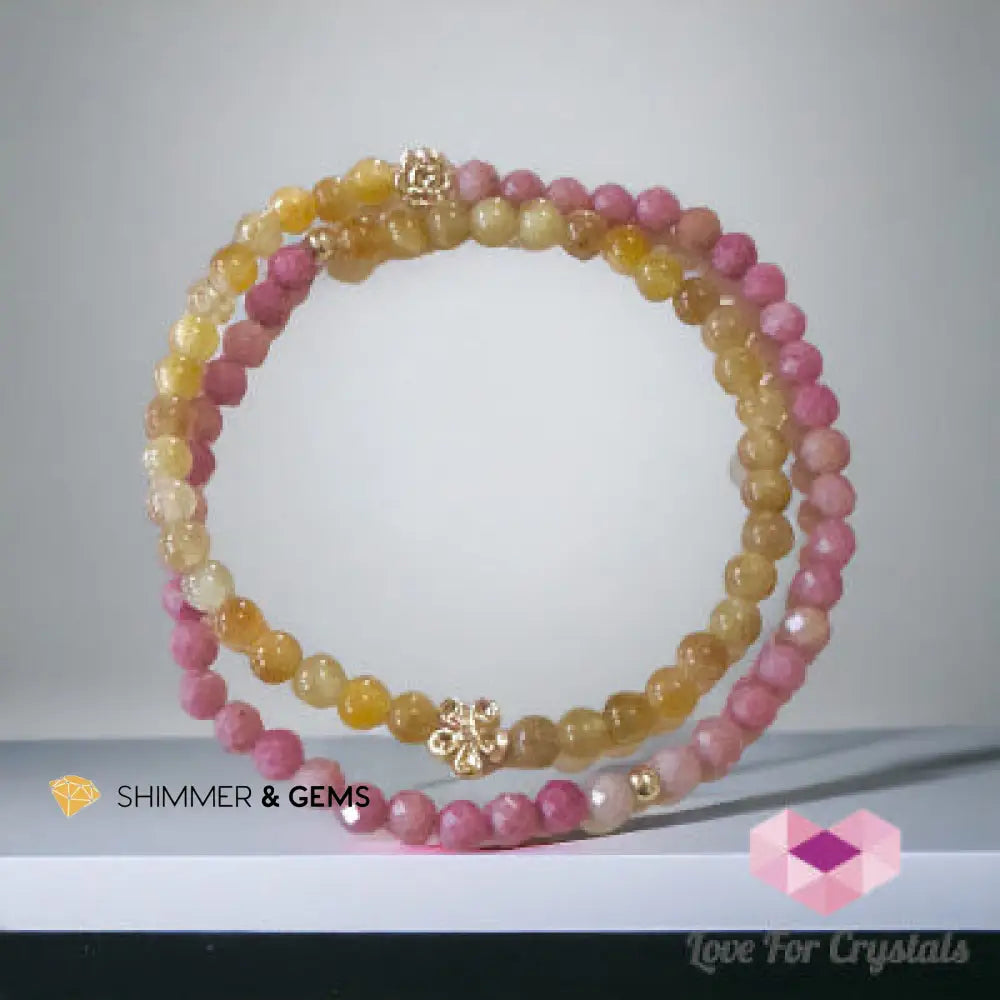 Clearing your Path Infinity Double Bracelet (Golden Tiger’s Eye & Rhodochrosite) Bracelets