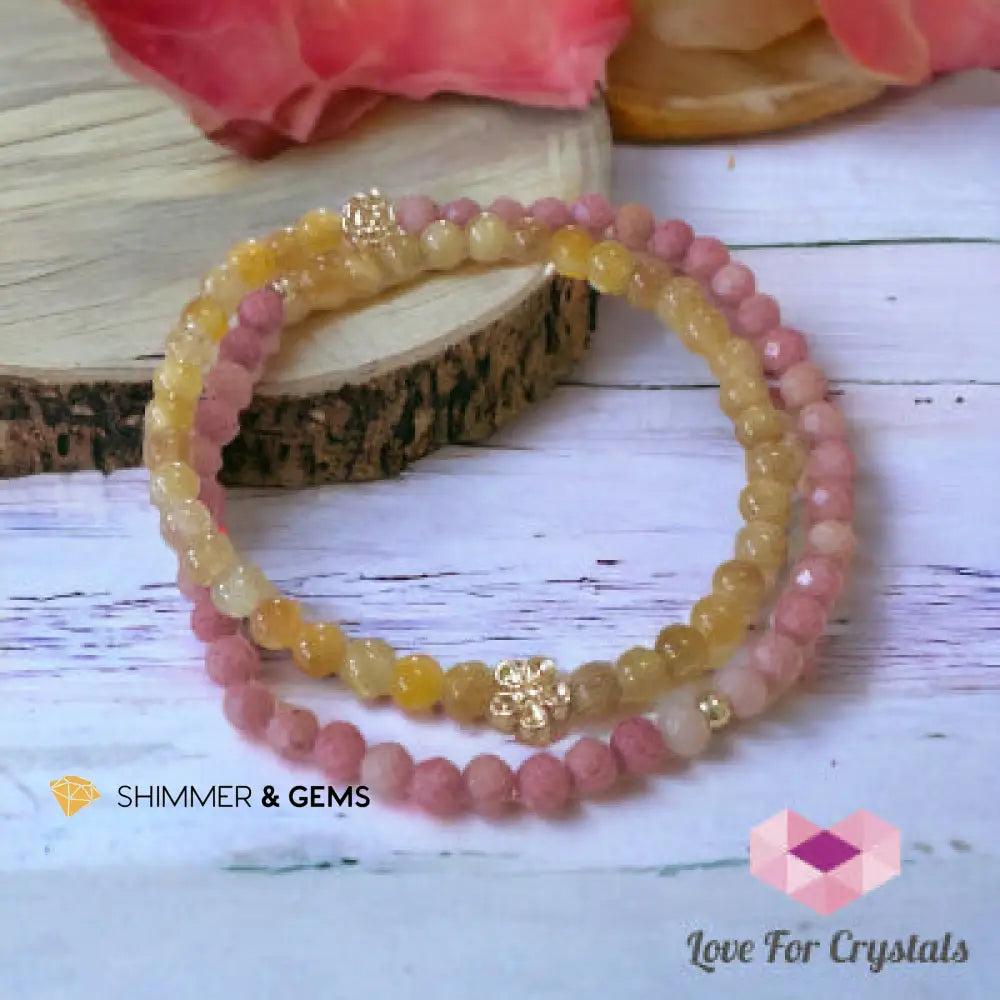 Clearing your Path Infinity Double Bracelet (Golden Tiger’s Eye & Rhodochrosite) Bracelets