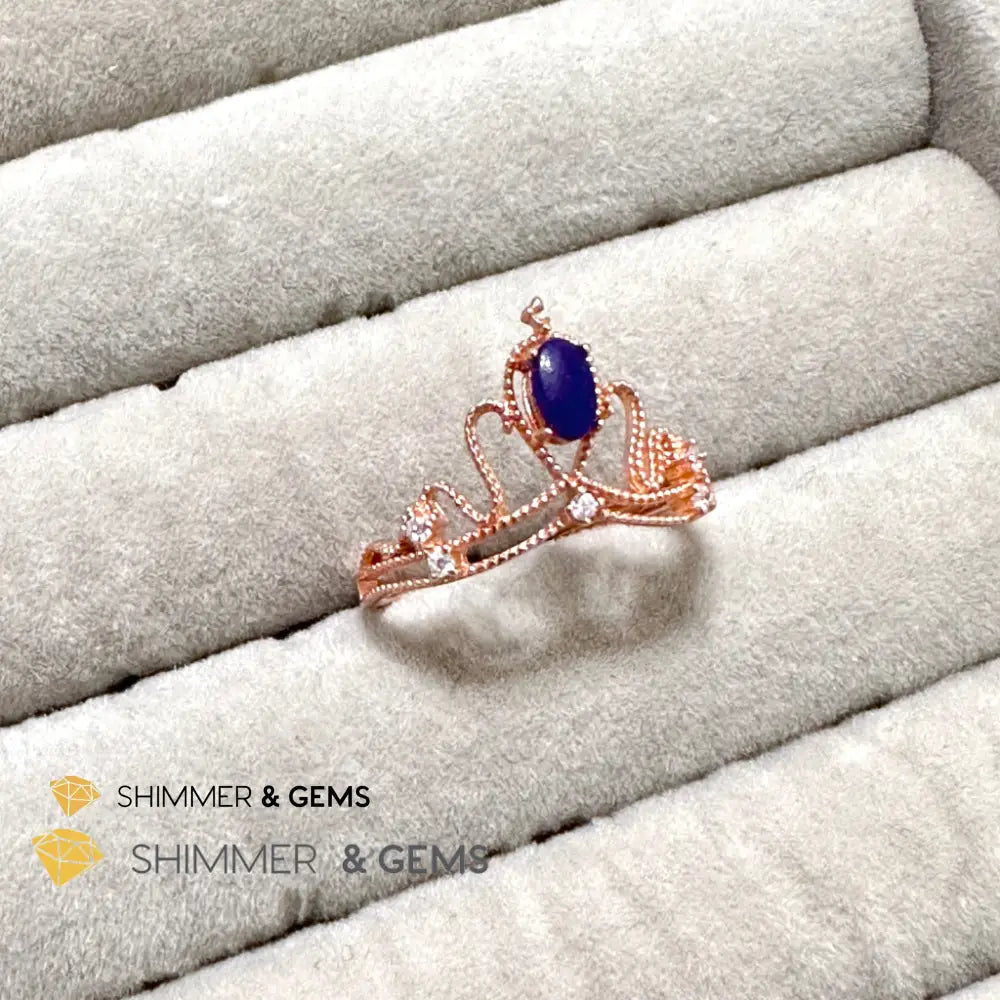 Crown Tiara Sugilite 925 Silver Rose Gold Ring