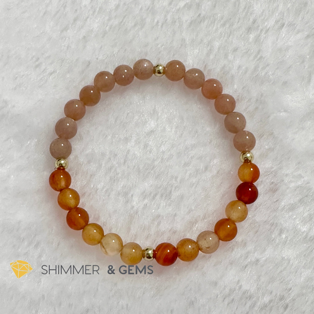 Dog Animal Zodiac 2024 Goodluck Bracelet (Sunstone & Carnelian) Feng Shui