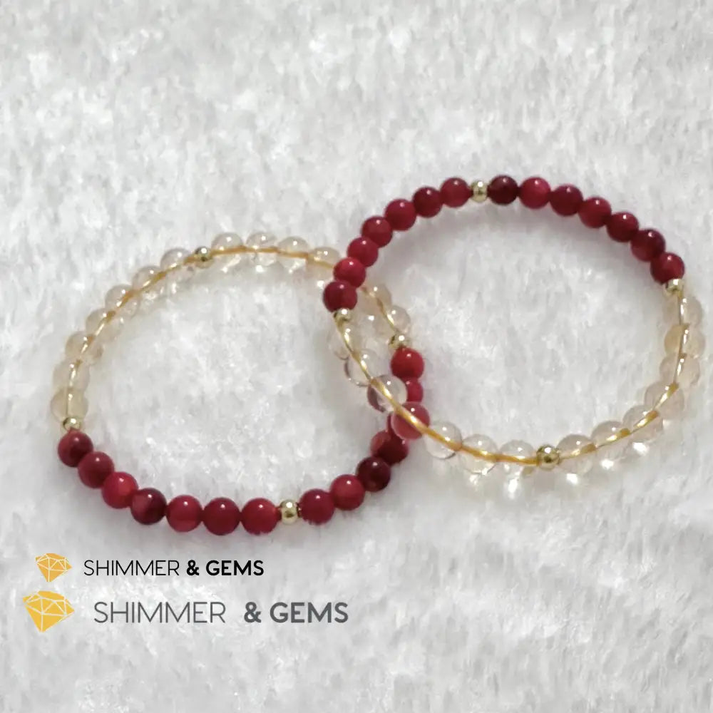 Dragon Animal Zodiac 2024 Goodluck Bracelet (Red Coral & Citrine) Feng Shui Feng shui