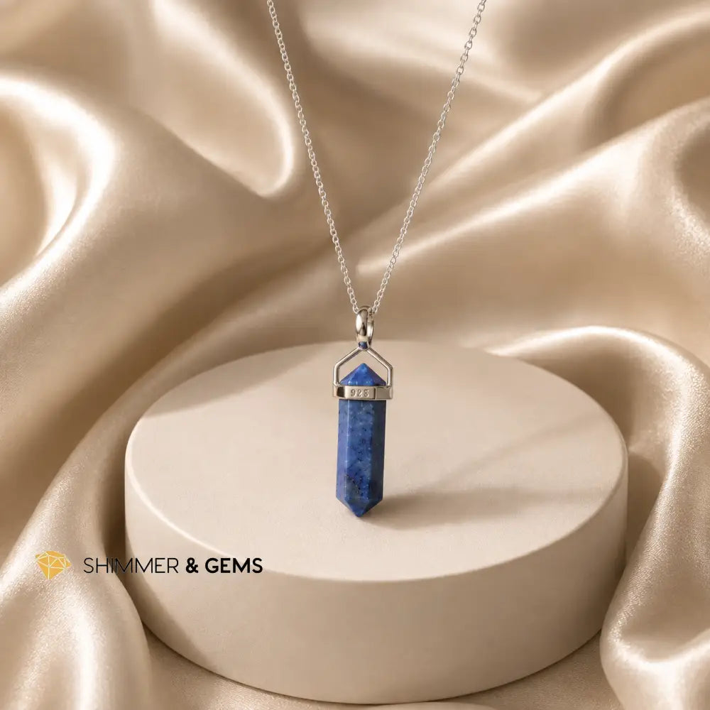 Dumortierite Double Point Pendant