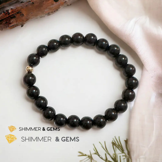 Ebony Wood 8mm Bracelet (South Africa) 5.5” Mala Beads