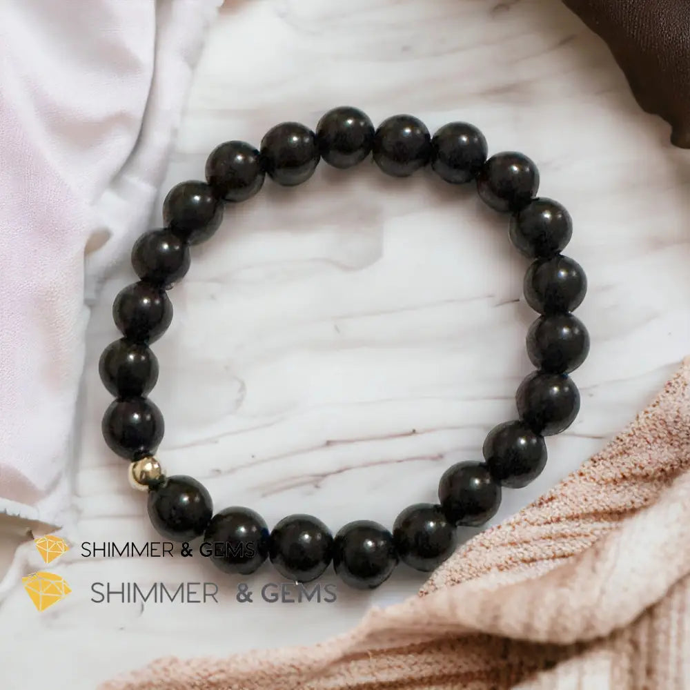 Ebony Wood 8mm Bracelet (South Africa) 7.0” Mala Beads