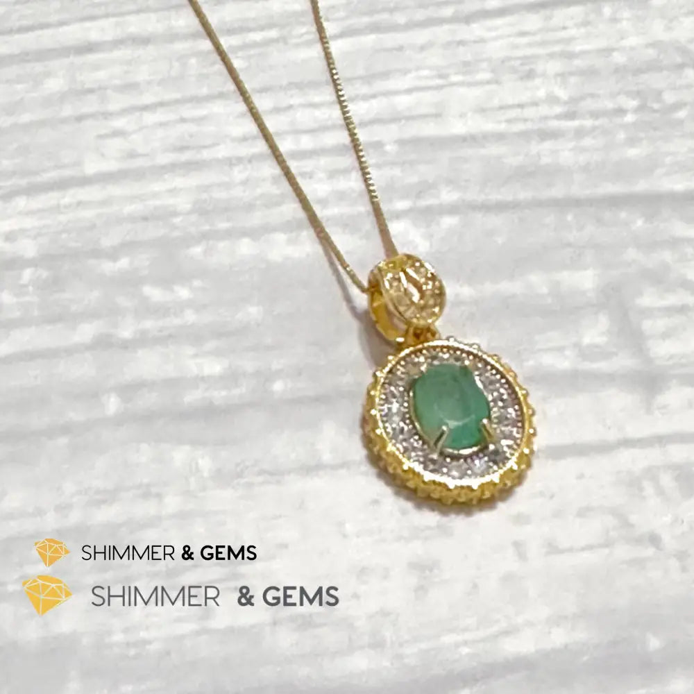 Emerald Jewelry Set (Ring Earrings Necklace) 925 Silver Gold Plated Set of Ring, Earrings, Necklace