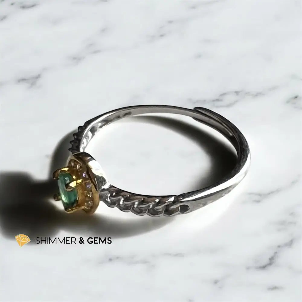 Emerald Oval Ring 925 Silver (adjustable) adjustable ring Rings