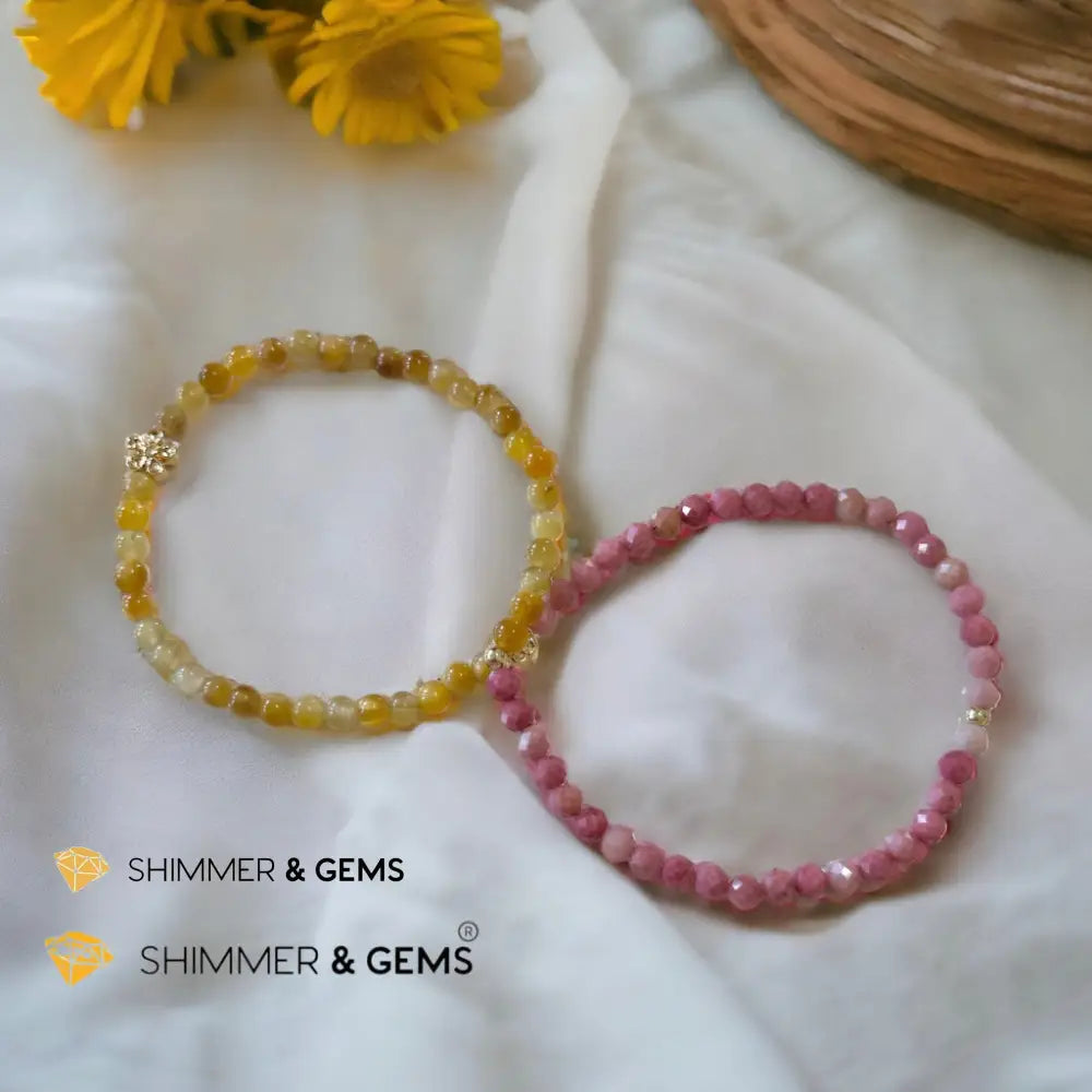 Goddess Magdalene Infinity Double Bracelet (Golden Tiger’s Eye & Rhodochrosite)Clearing Your Path 6.5’’