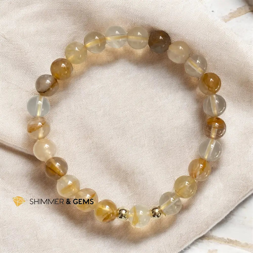 Golden Healer (Hematoid) Bracelet with 14k gold-filed 6mm 5.5” Bracelets