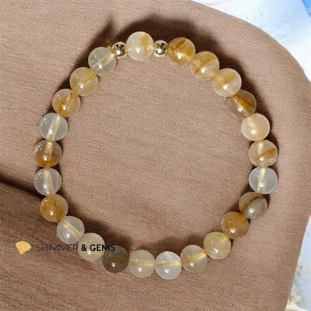 Golden Healer (Hematoid) Bracelet with 14k gold-filed 6mm 6” Bracelets