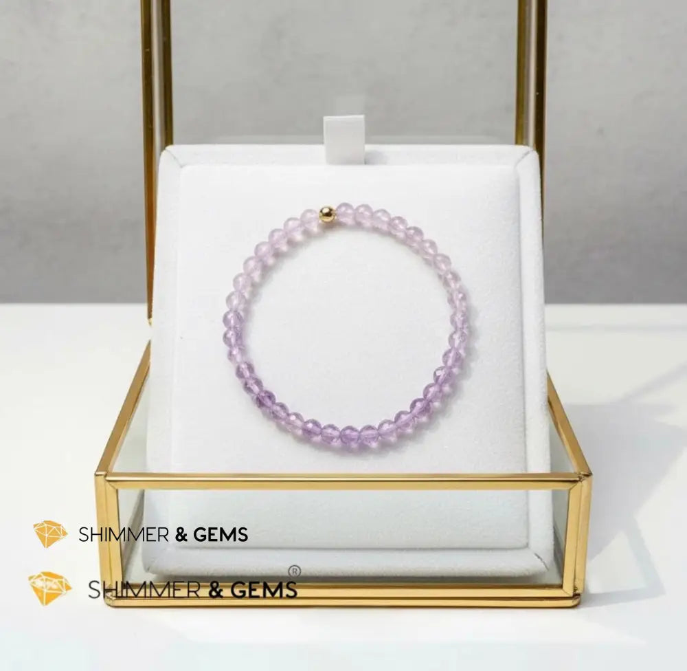 Gradient Faceted Lavender Amethyst Positive Outlook Bracelet (4mm)