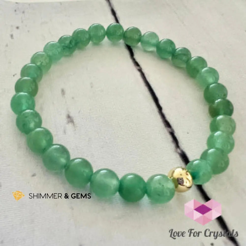 Green Aventurine 6mm with 14k gold filled 6.5” Bracelets
