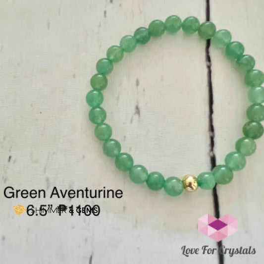 Green Aventurine 6mm with 14k gold filled 6.5” Bracelets