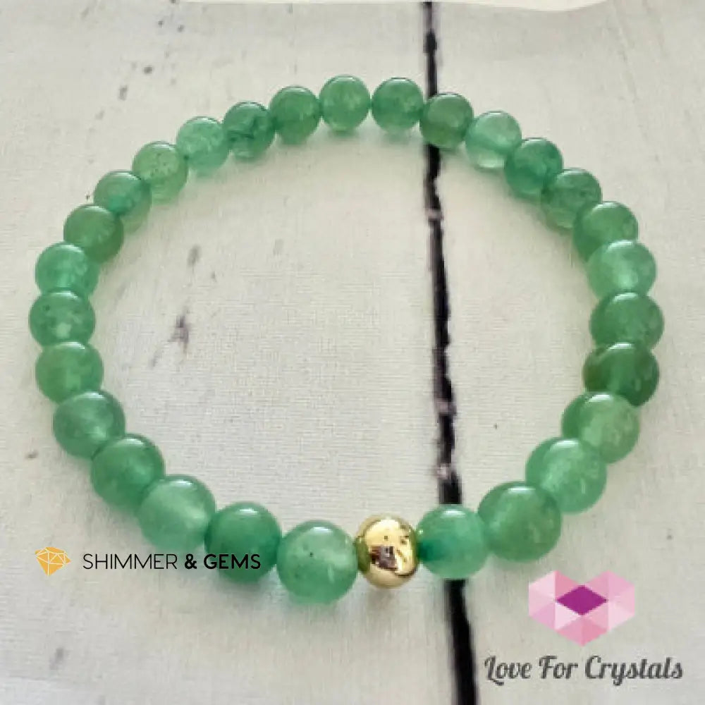 Green Aventurine 6mm with 14k gold filled 6.5” Bracelets