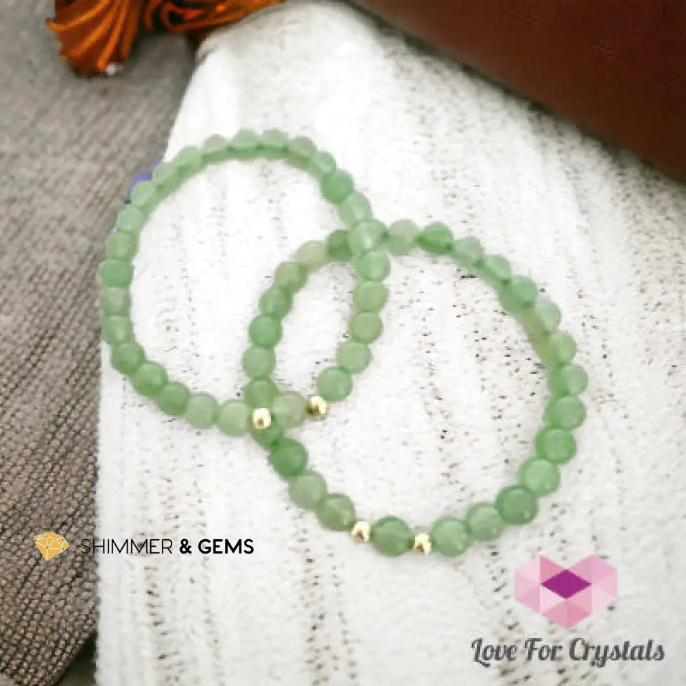 Green Aventurine 6mm with 14k Gold Filled Beads 6.0” Bracelets
