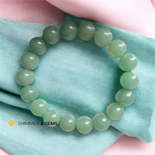 Green Aventurine Bracelet 12mm (Good Health & Good Luck) 6.5” Bracelets