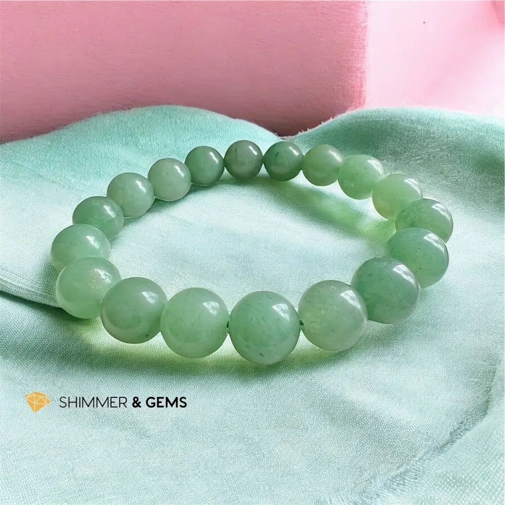 Green Aventurine Bracelet 12mm (Good Health & Good Luck) 7.5” Bracelets