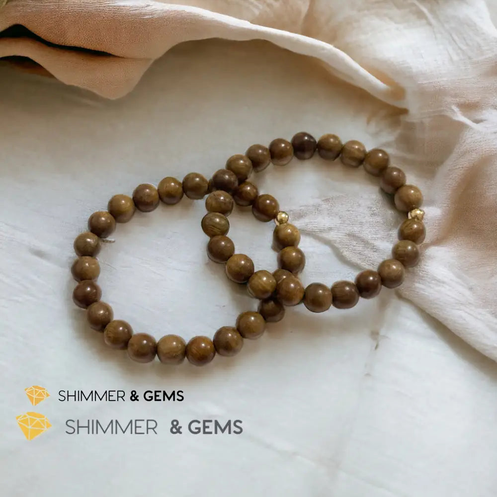 Green Rosewood 8mm Bracelet (Argentina) Mala Beads