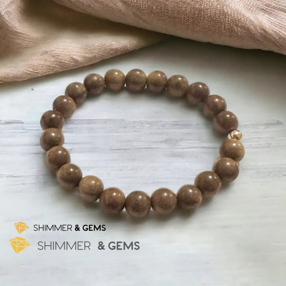 Green Rosewood 8mm Bracelet (Argentina) Mala Beads