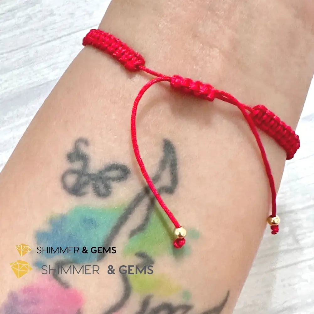 Harmony Buckle Strawberry Quartz Donut Red Woven Bracelet Adjustable Bracelet