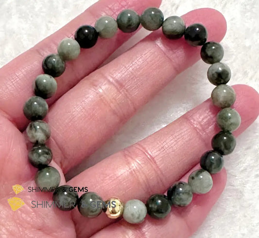 Hawk’s Eye (Blue Tiger’s Eye) 6mm Bracelet with 14k gold filled bead 5.5” Bracelets