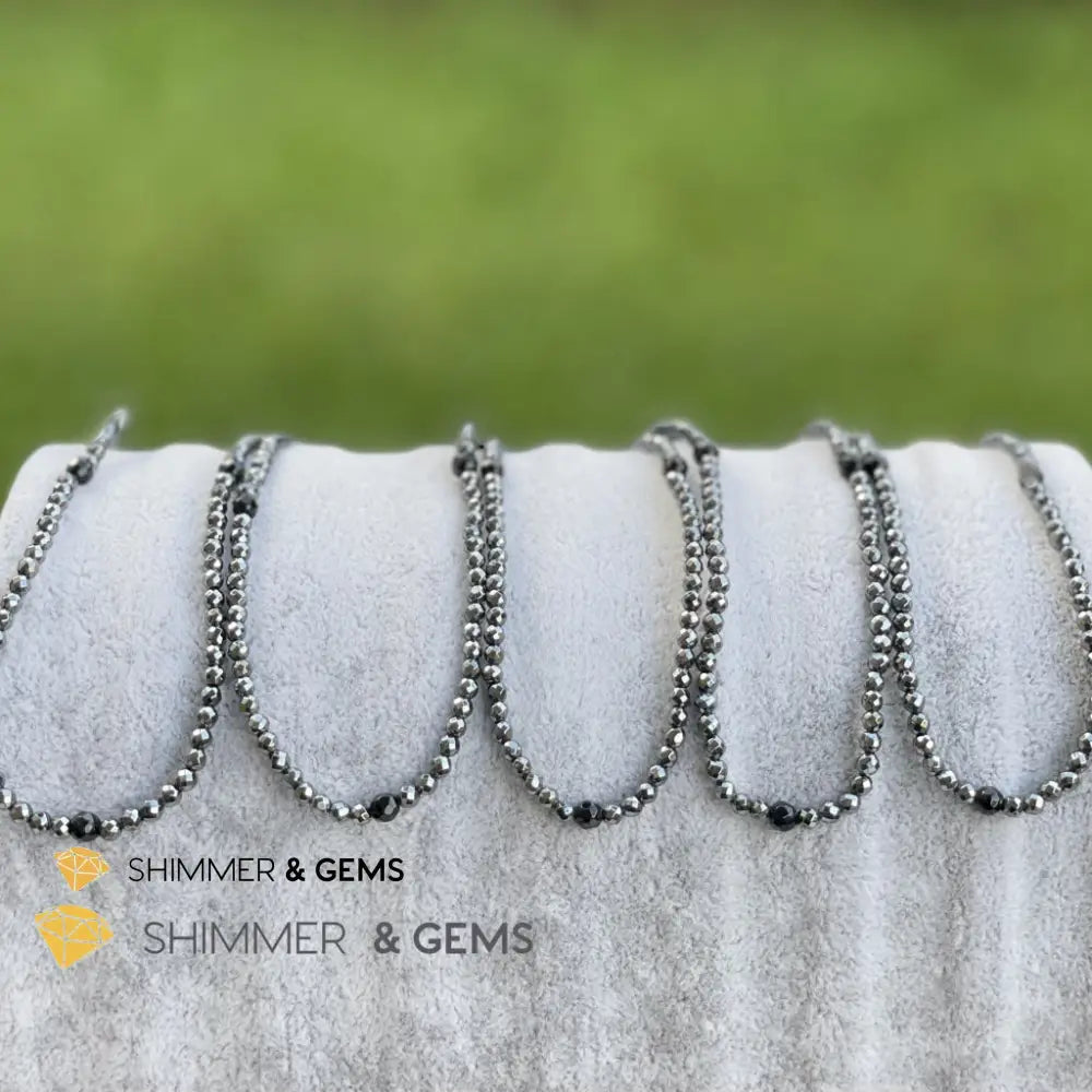 Hematite Anklet with Black Onyx