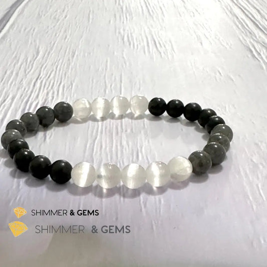 Immune Booster Remedy Bracelet (Shungite Selenite & Labradorite 6mm)