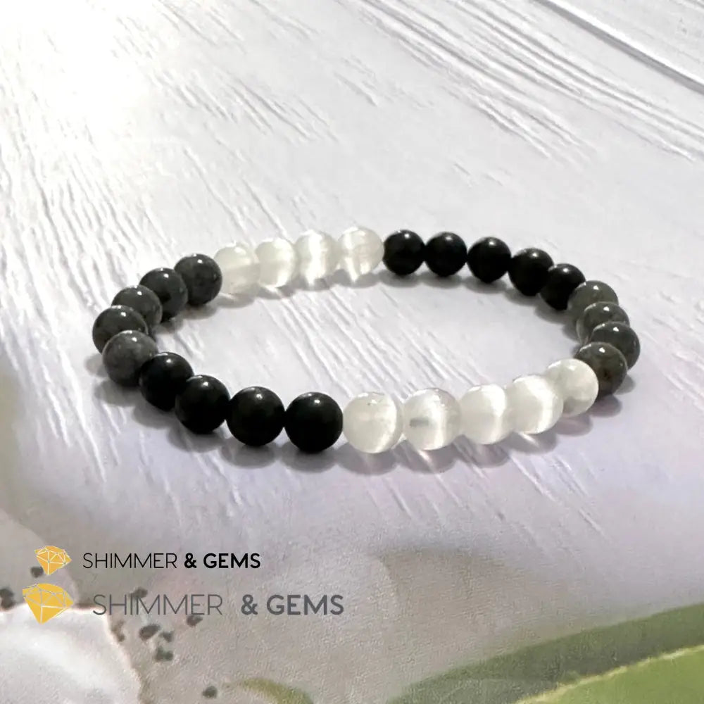 Immune Booster Remedy Bracelet (Shungite Selenite & Labradorite 6mm)