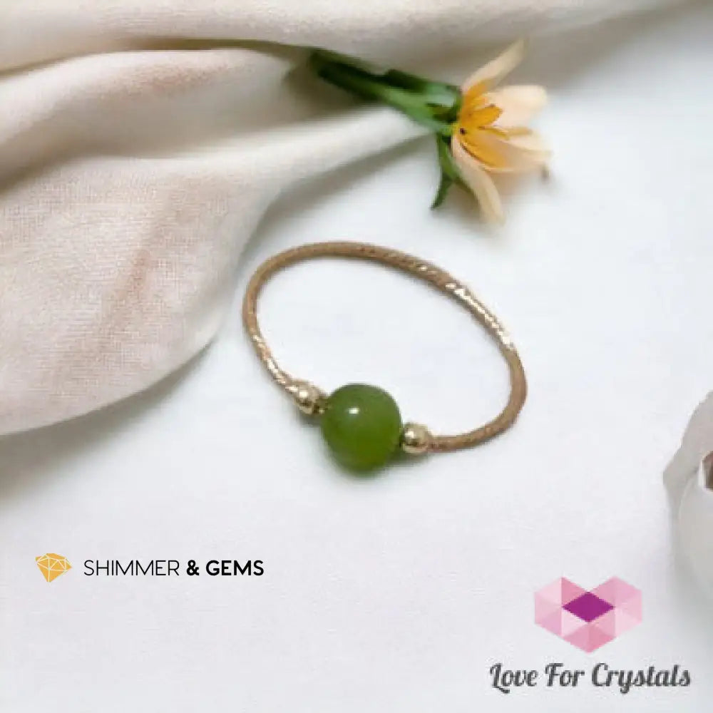 Jade Ball Ring in 14k Gold Filled Rings