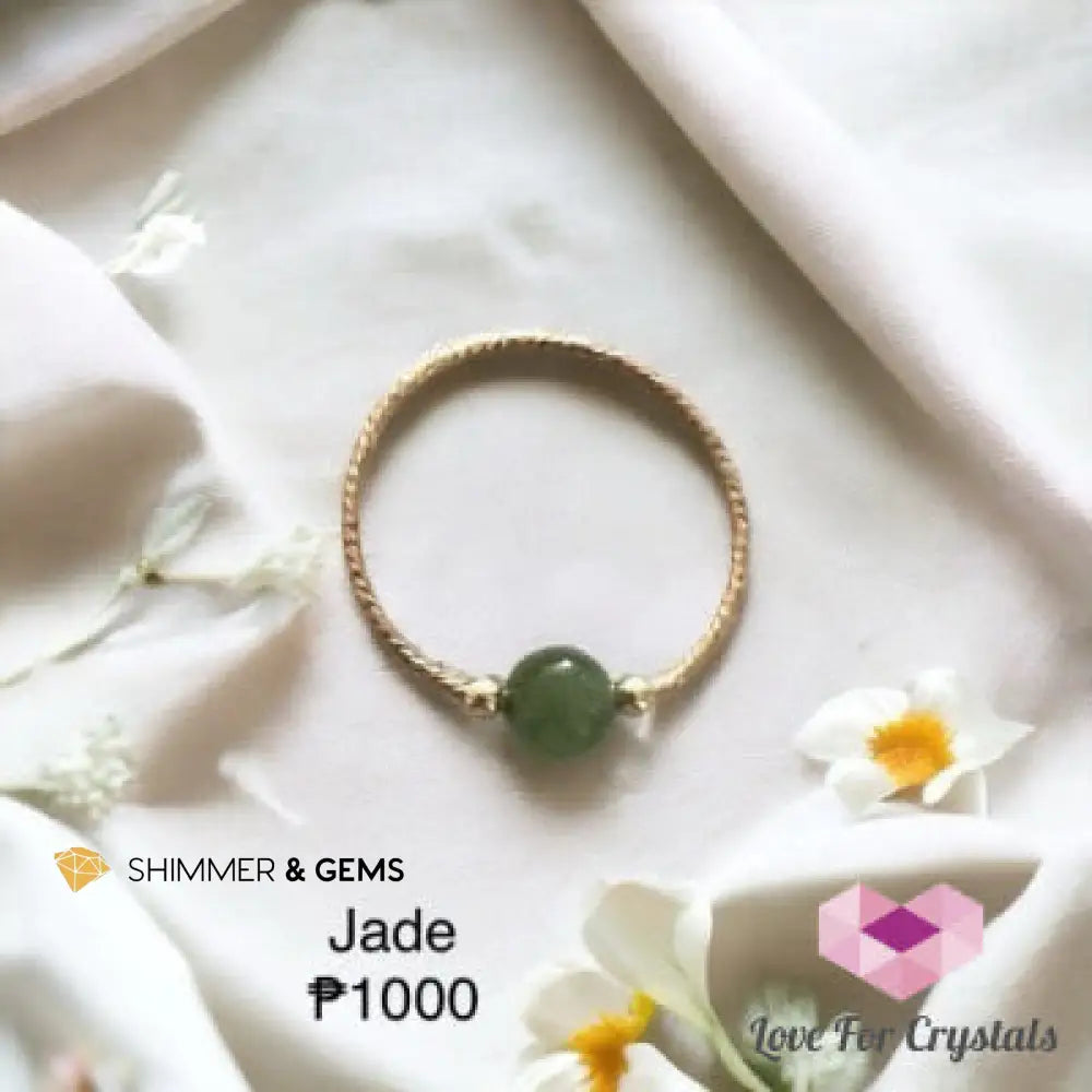 Jade Ball Ring in 14k Gold Filled US 6 Rings