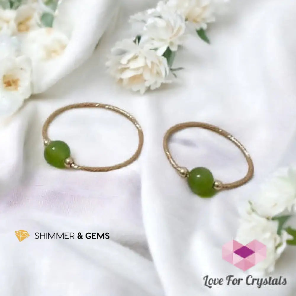 Jade Ball Ring in 14k Gold Filled US 8 Rings