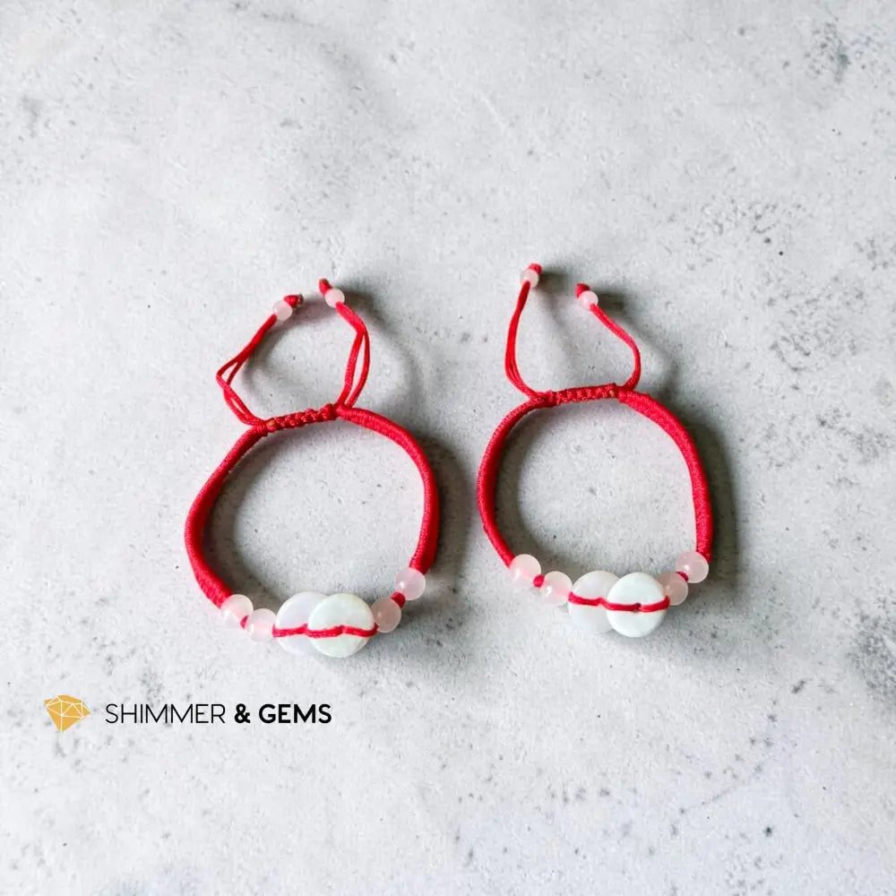 Jade Donut in Red String Adjustable Bracelet - Jade Donut in Red String
